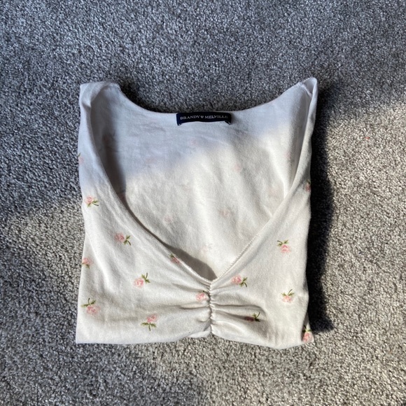 Brandy Melville Tops - White floral Gina top